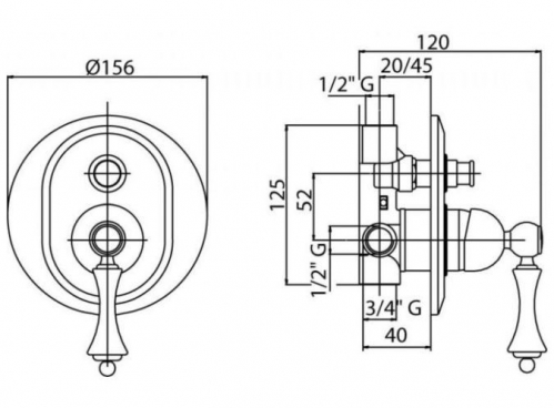 Смеситель для душа Cezares MARGOT VDIM