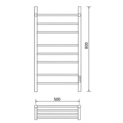 Полотенцесушитель Маргроид Вид 10 СНШ 80/50, белый матовый, скрытого монтажа, таймер справа