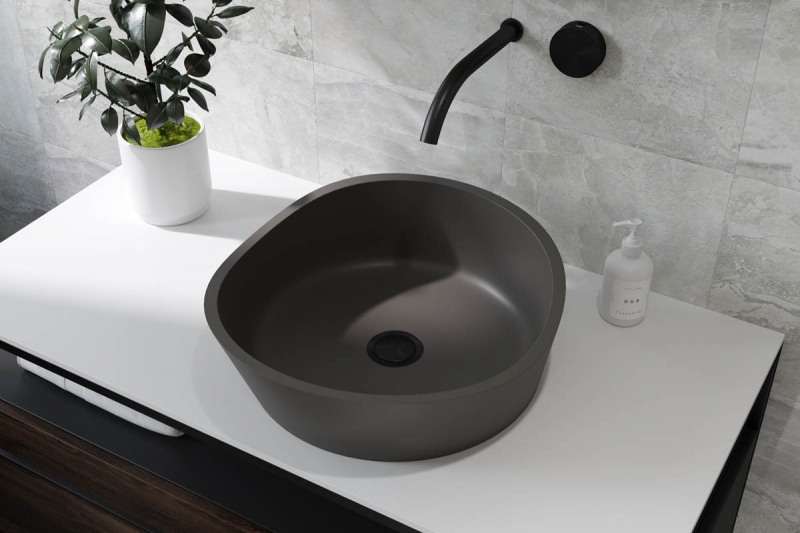 Раковина Holbi Mars, 42*41*15 из Solid Surface (white/beige)