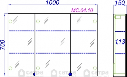 ШКАФ-ЗЕРКАЛО AQWELLA БЕЛЫЙ