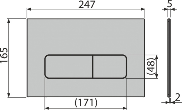 Кнопка смыва Alca Moon 25х17 (металл) белый цвет