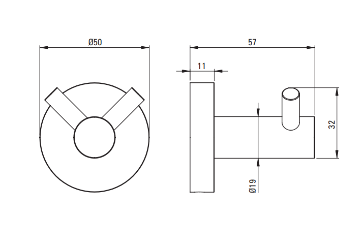 Deante Jasmin Крючок, хром