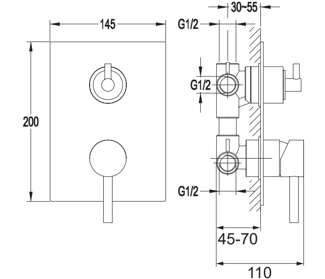 Смеситель скрытого монтажа Omnires Y на 3 выхода