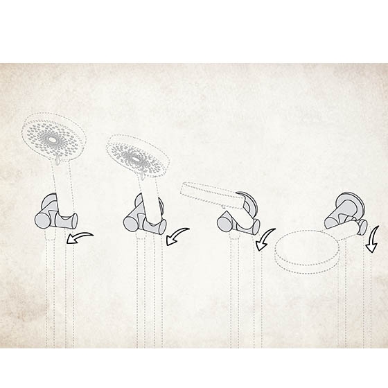 Deante Душевая система 3-х функциональная скрытого монтажа с термостатическим смесителем, хром