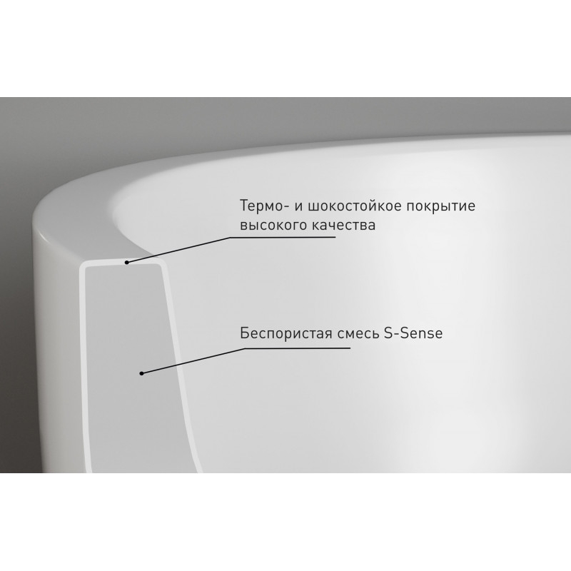 Раковина накладная Salini Callista 106, 56x34, S-Sense (глянцевый)