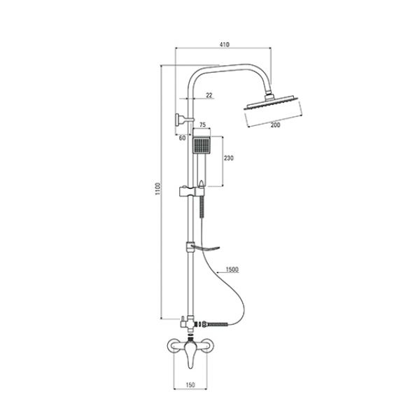 Душевая стойка со смесителем для душа DEANTE NEO JOKO ROUND, хром