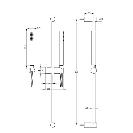 Душевой гарнитур Deante Karbo с 1-функциональной лейкой, черный