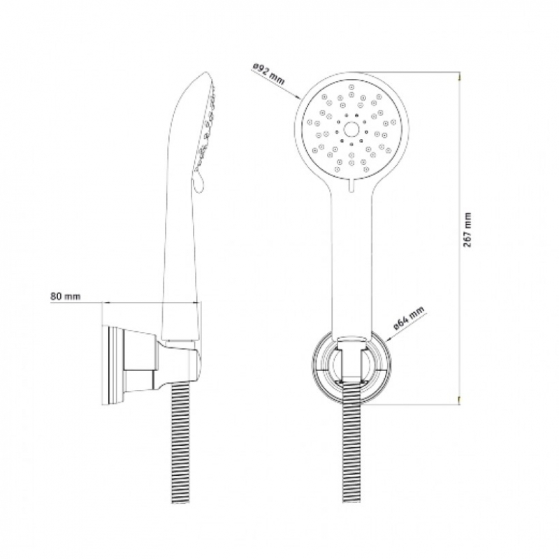 Душевой комплект одноточечный Deante Dalia, хром