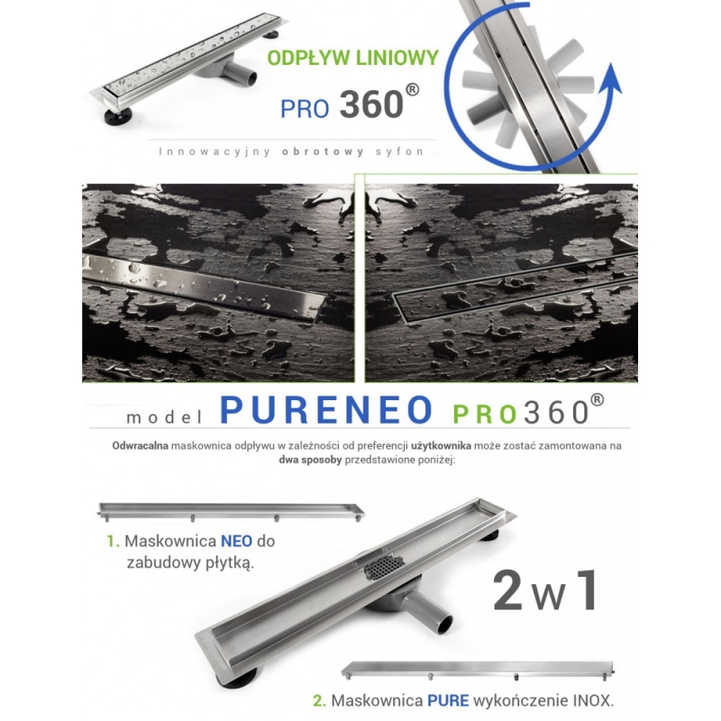 Трап душевой Rea Pure Neo Pro, под плитку
