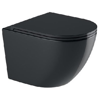 Унитаз подвесной Welt-Wasser MERZBACH 043 GL-BL 37x49 сиденье Duroplast, микролифт, черный глянец