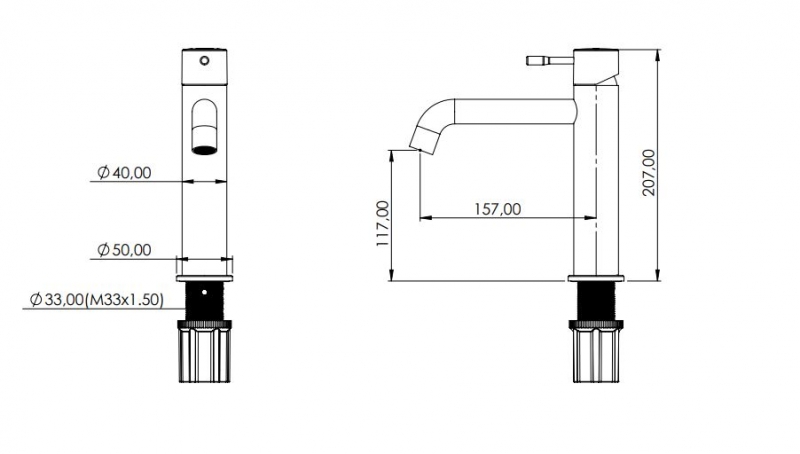 Teska Atlas Leo S Chelik Смеситель для раковины, хром