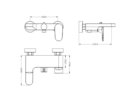 Смеситель для ванны SPECTRE 
