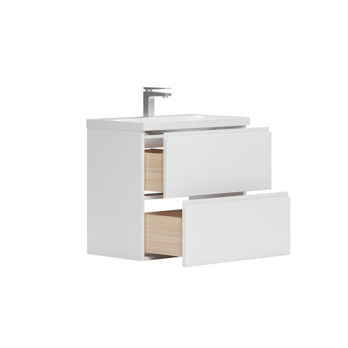 ТУМБА ПОДВЕСНАЯ Belux МИНСК 70-02, БЕЛЫЙ ГЛЯНЦЕВЫЙ с умывальником