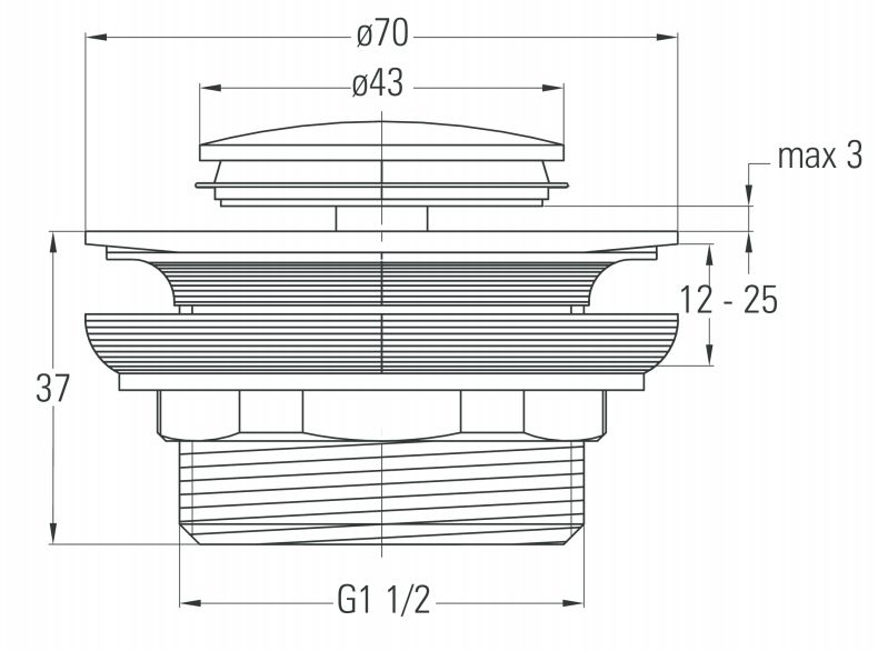 Донный клапан DEANTE Click-Clack для ванны