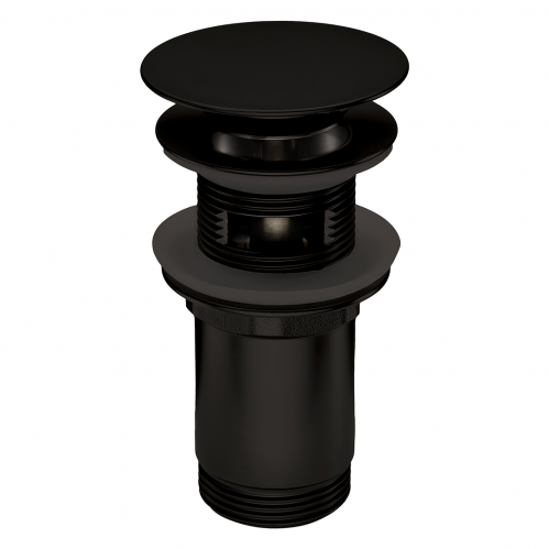 Пробка Deante CLICK-CLACK, круглая большая с переливом, для раковины, черная