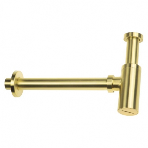 Deante Сифон для умывальника круглый, браш. золото 