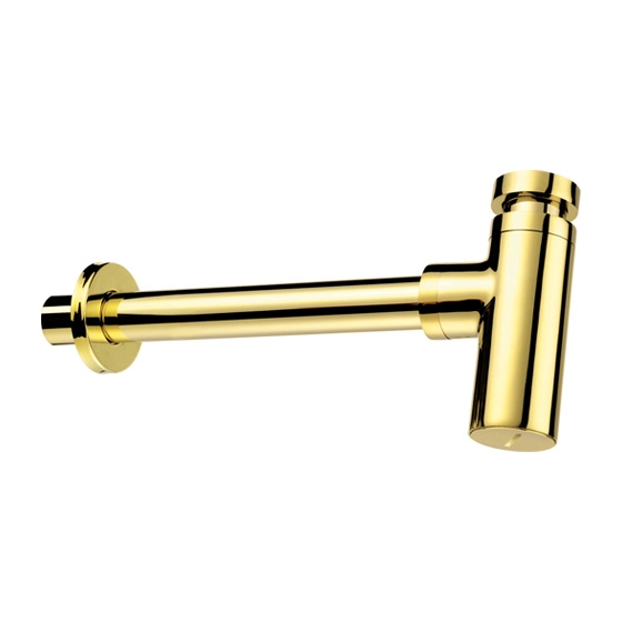 Deante Сифон для умывальника круглый, золотой