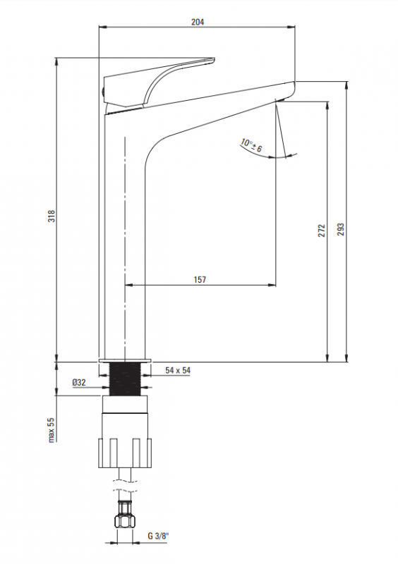Deante Hiacynt Nero Смеситель для раковины высокий, черный