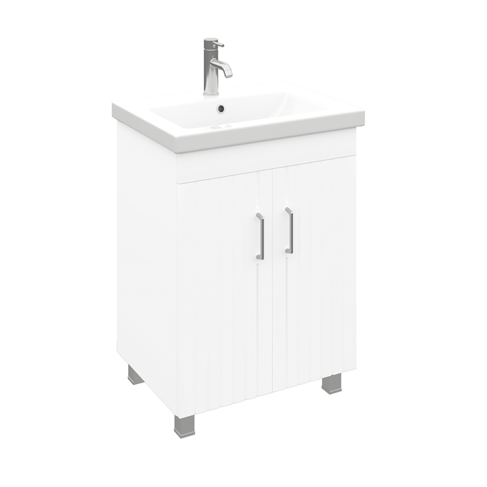 Тумба напольная Laparet NOVUS 60 под умывальник Cersanit COMO 60 белый глянец