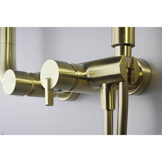 Deante Silia Душевая колонна со смесителем для душа, золото брашированное