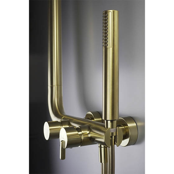 Deante Silia Душевая колонна со смесителем для душа, золото брашированное