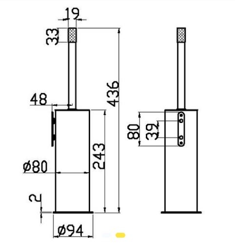 Ерш для туалета настенный Boheme Uno Brushed Bronze