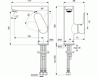 Смеситель для раковины Ideal Standard Cerafine O