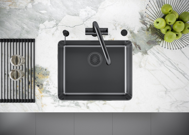 КУХОННАЯ МОЙКА PAULMARK VISTA 54 (ЧЕРНЫЙ/ВОРОНЕНАЯ СТАЛЬ)