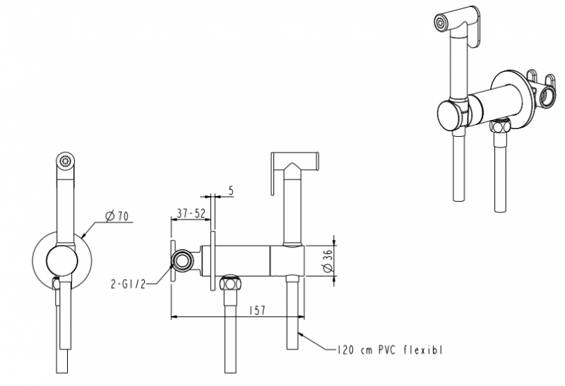 NEMO ГИГ. ДУШ С ПРОГРЕССИВНЫМ КАРТРИДЖЕМ CHROME PLATED
