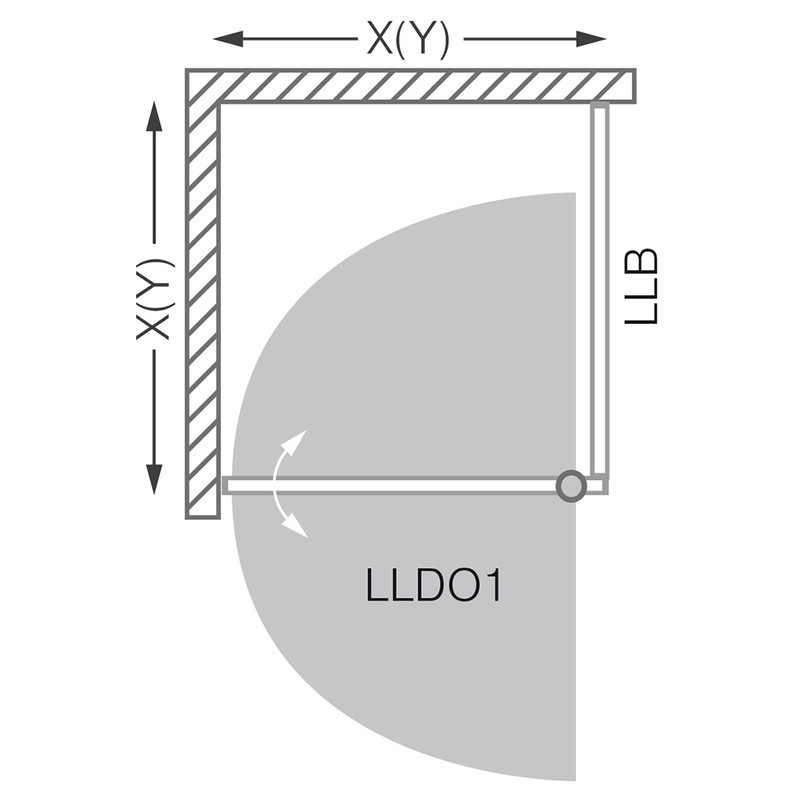 Распашной душевой уголок Roltechnik Lega Line LLDO1+LLB прозрачный