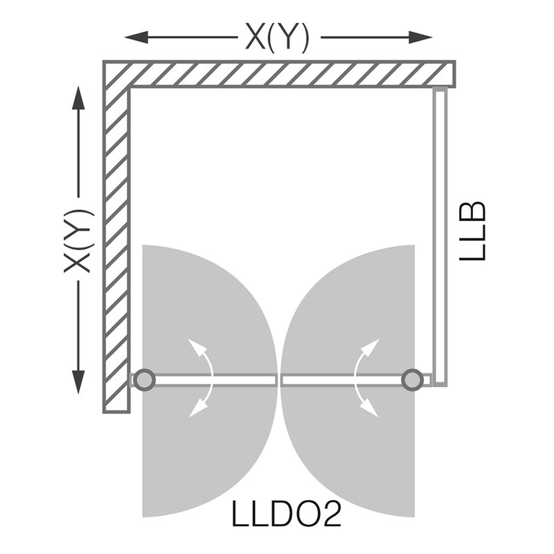 Распашной душевой уголок Roltechnik Lega Line LLDO2+LLB прозрачный
