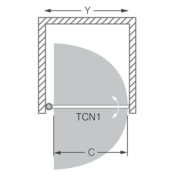 Душевая дверь Roltechnik Tower Line TCN1 профиль матовое серебро, стекло прозрачное