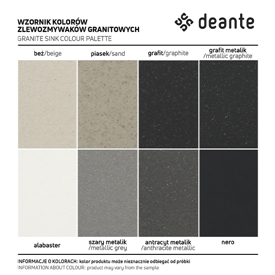 Deante Andante черный- мойка 1 чаша, 600х520х197 мм + сифон SPACE SAVER