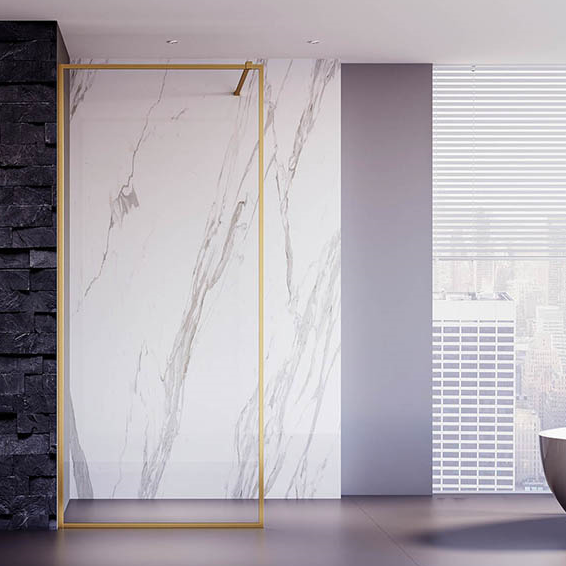 Душевая перегородка Veconi KR-81G золото брашированное