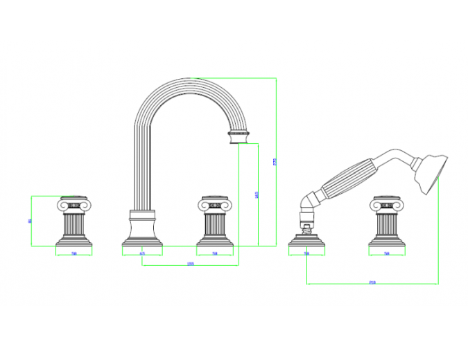 Смеситель на борт ванны Cezares OLIMP OLIMP-BVD