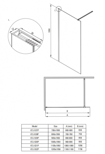 Deante Prizma Walk-In Душевая стенка, профиль нержавеющая сталь