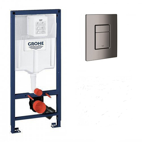 Комплект инсталляции Grohe Rapid SL с клавишей смыва графит (пластик)
