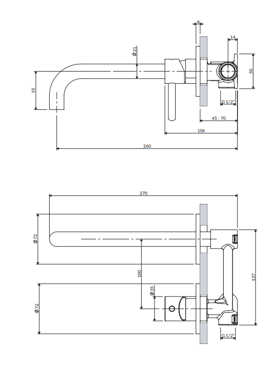 Смеситель для умывальника Omnires Y , встраиваемый, никель