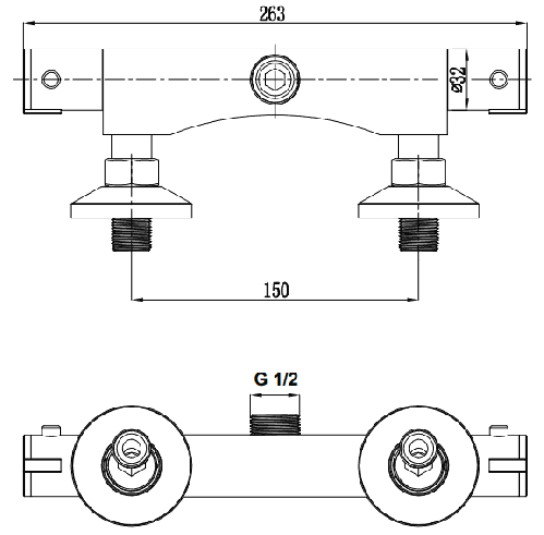 Термосмеситель для душа Omnires Mini