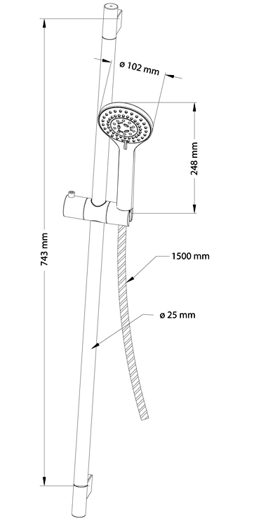 Душевой набор Omnires Yosemite S, хром