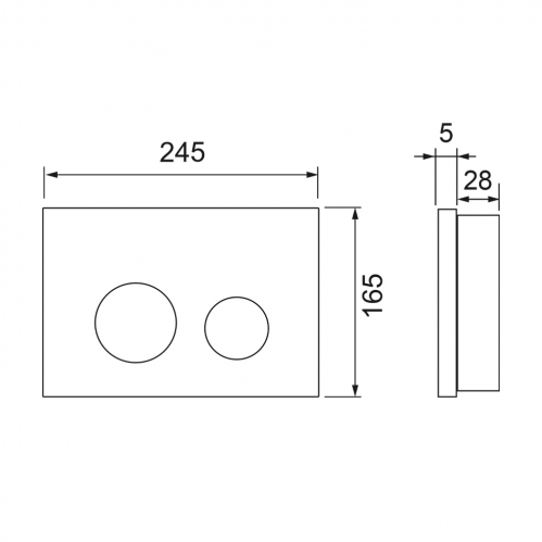 Пластиковая панель смыва для унитаза TECE белая матовая