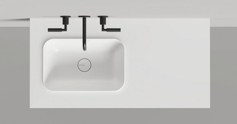 Раковина-столешница Onda Edge Round 1300x500 мм (S-Stone, белый матовый)