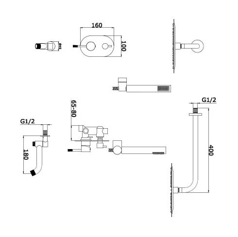 Душевая система Vieir V40-OMODEO белый матовый