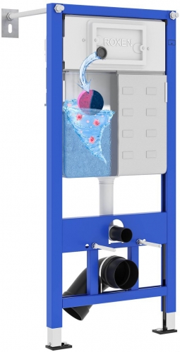 Комплект 6 в 1 Roxen StounFix Dual Fresh  клавиша смыва Caspia золото матовое + унитаз Vortex 