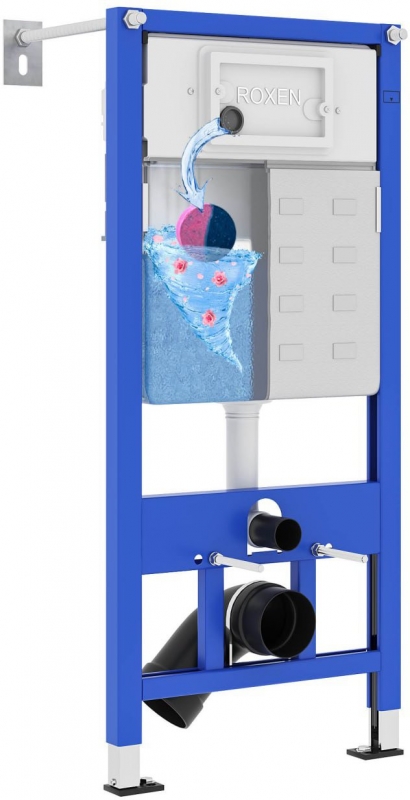 Комплект 6 в 1 Roxen StounFix Dual Fresh  клавиша смыва Caspia золото матовое + унитаз Vortex 