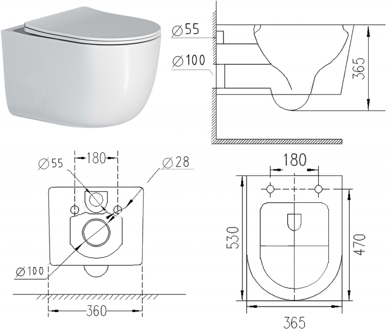 Комплект 6 в 1 Roxen StounFix Dual Fresh  клавиша смыва Caspia золото матовое + унитаз Vortex 