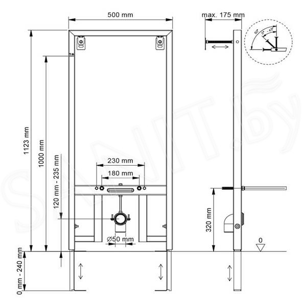 Комплект: инсталляции, унитаз, копка смыва (белая) 