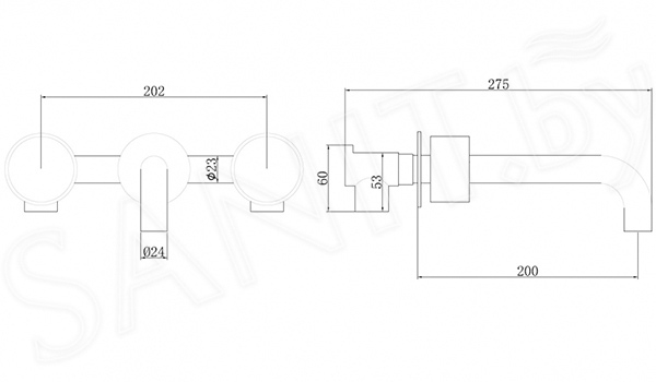Смеситель ABBER Wasser Kreis  для раковины скрытого монтажа, розовое золото матовое