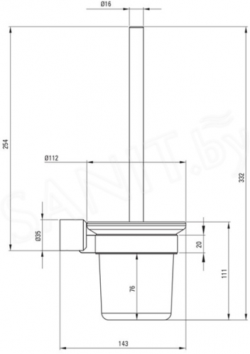 Ершик для унитаза Deante Arnika Titanium
