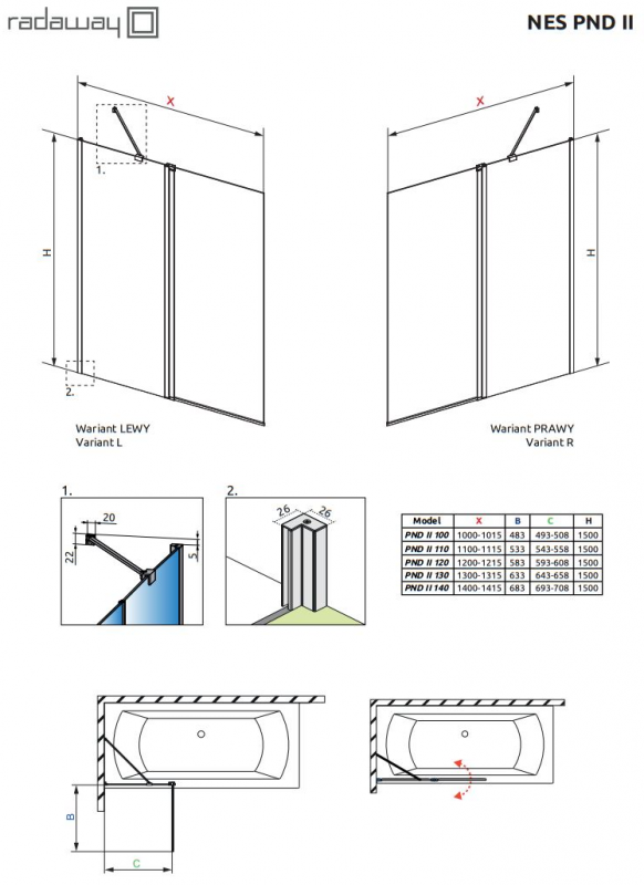 ШТОРКА НА ВАННУ RADAWAY NES BLACK PND II
